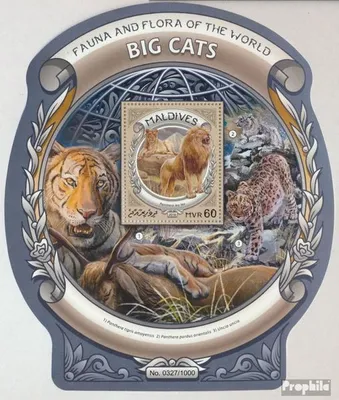 Produktbild von Briefmarken Malediven 2016 Mi Block 932 (kompl. Ausg.) postfrisch Große Katzen