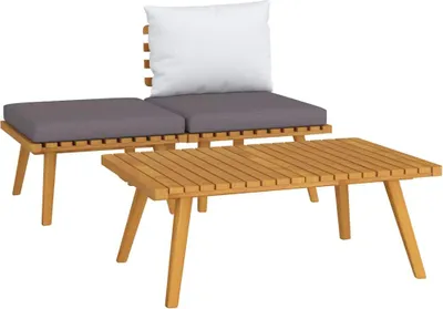 Produktbild von vidaXL 3-tlg. Garten-Lounge-Set mit Kissen Massivholz Akazie