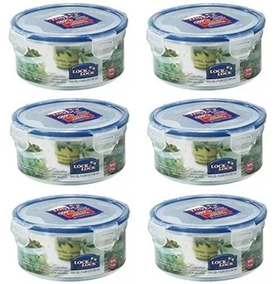 Zdjęcie produktu dla Pojemniki do przechowywania żywności plastikowe szczelne 6 szt 600 ml
