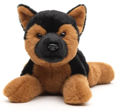 Produktbild von Uni-Toys - Eco-Line - Deutscher Schäferhund, liegend - 27 cm (Länge) - Plüsch-Hund - Plüschtier, Kuscheltier