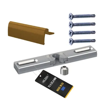 Produktbild von NAJDER Fenster-Balkongriff mit beweglichem Riegel, Korrosionsbeständig, Eloxiert, mit Aluminium, mit Befestigungsschrauben, Set, , (Farbe: Gold)