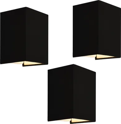 Produktbild von Wandleuchte ’Schwerin’ 3er Set Leinen Schwarz