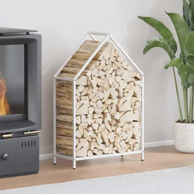 Produktbild von Möbel Brennholzregal Weiß 60x25x90 cm Kaltgewalzter Stahl - Kaminholzregale 864308