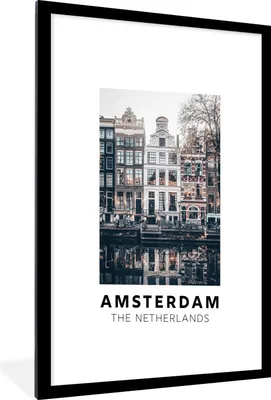 Produktbild von MuchoWow® Gerahmtes Poster Amsterdam - Niederlande - Huizen 60x90 cm - Poster mit Schwarzem Bilderrahmen Wandposter Rahmen Foto Bilder - Dekoration - Wandposter Wohnzimmer - Hochwertig