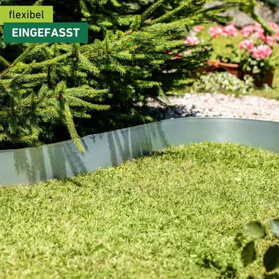 Produktbild von Windhager Rasenkantenband verzinkt 15 cm hoch flexibel für Rasen- und Beetabgrenzung