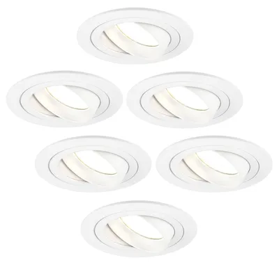 Produktbild von Ledvion 6er Set LED Einbaustrahler Rund Weiss 3W dimmbar Warmweiss
