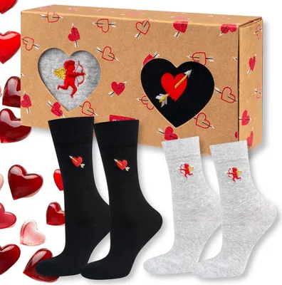 Produktbild von Set Damen- und Herrensocken von SOXO – Valentinstagsgeschenk für Sie und Ihn, Geschenk für Paare