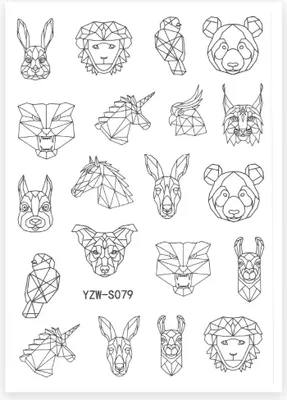 Image de Stickers autocollants pour ongles Animaux YZW-S079