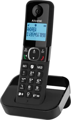 Zdjęcie produktu dla Bezprzewodowy telefon stacjonarny, Alcatel, 300 mAh, czarny