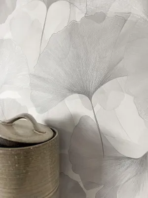 Produktbild von NEWROOM Tapete Druina Hellgrau Vliestapete - Natur Blumen Blätter  Germany