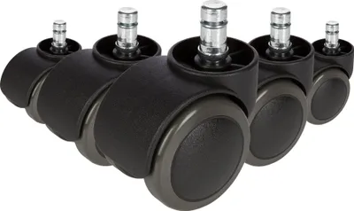 Obrázek produktu pro hjh Kancelářské židle kolečka 5x ROLO No-Noise 11mm/50mm náhradní kolečka pro kancelářské židle na parkety, laminátové podlahy, dlaždice nebo kámen
