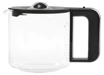 Produktbild von Bosch Siemens Glaskanne komplett Soft-Grip schwarz Griffverschraubung neu 11008060