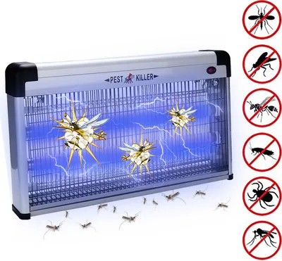 Obrázok produktu pre Fiqops elektrický zabijak hmyzu 40W LED pasca na hmyz s UV svetlom lampa na komáre pasca na muchy zabijak hmyzu zabijak komárov pre interiéry detské izby záhrady