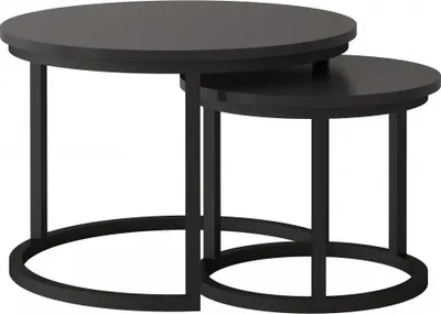 Produktbild von Couchtische, Beistelltische Rund, Sofatische, 70cm und 50cm - TORONTO SCHWARZ
