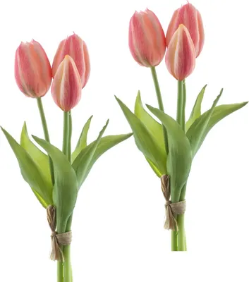 Image de Fleurs artificielles Tulipes artificielles roses, set de 2