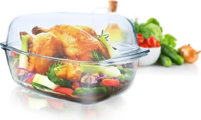 Obrázok produktu pre XXL sklenený pekáč 7,0 l s pokrievkou Kastról Sklenený riad Nádoba do rúry Vyrobené v EÚ