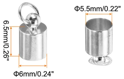 Produktbild von 5 Stš¹ck Kettenverschluss 5.5 mm Verschlš¹sse fš¹r Armb?nder ID Hummerklaue Verschluss Endkappen fš¹r Lederband, Quasten, Schmuckherstellung 6.5 mm L?nge Silber
