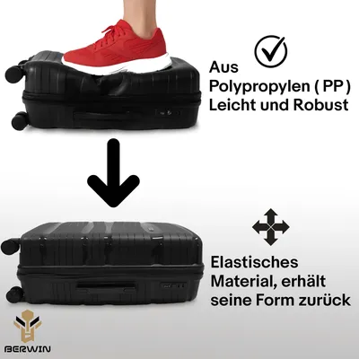 Produktbild von Berwin Reisekoffer Hartschalenkoffer Trolley Modell Torna Titan Schwarz 4er Set MS-19806