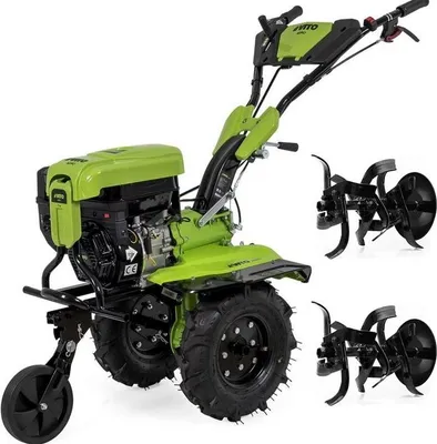 Image de Motoculteur à essence 7CV 4T 5200W 212 cm3 Motobineuse avec Fraises et Butteur VITO