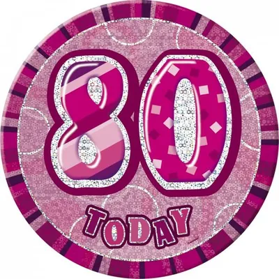 Produktbild von 80. Geburtstag | Button / Anstecker pink