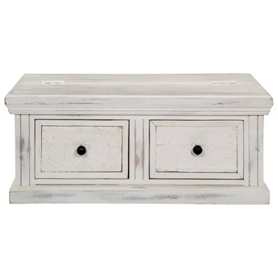 Image de vidaXL Table basse blanche 70 x 70 x 30 cm en bois massif de manguier