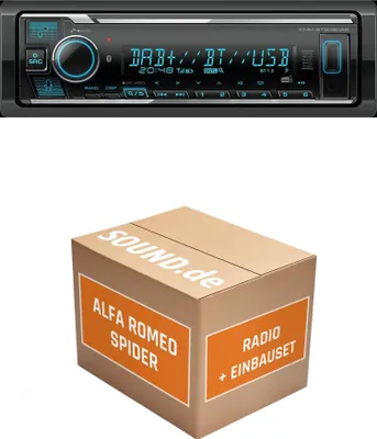 Produktbild von Autoradio Einbaupaket Kenwood KMM BT508DAB passend für Alfa Romeo Spider 4 | Bluetooth Telefonieren DAB+