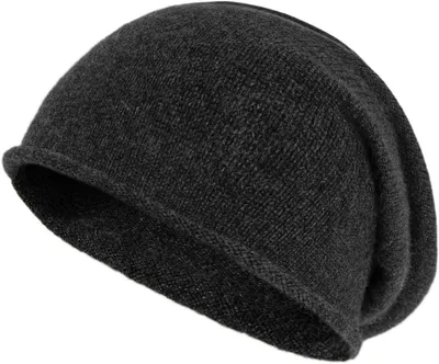 Produktbild von Beanie Mütze aus 100% Kaschmir, weich, Damen, warm, Strickmütze für kalte Tage