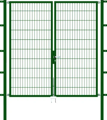 Produktbild von Alberts Doppeltor Flexo mit Zubehör, zum Einbetonieren, grün, Breite 200 cm, Höhe 200 cm