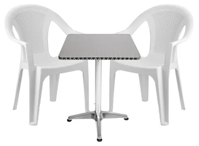 Productafbeelding van Bistroset, 3-delig, aluminium - kunststof, wit