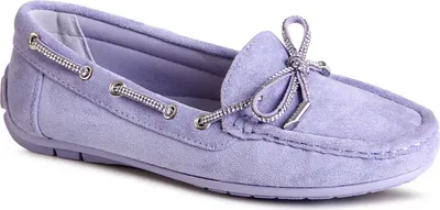 Produktbild von topschuhe24 3007 Damen Velours Mokassins Komfort Glitzer Slipper , Farbe:Lila, Größe:38 EU