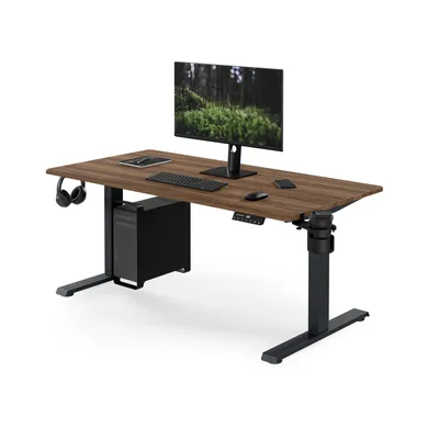 Obrázek produktu pro Ergonomická výškově nastavitelná psací stůl, barva antracit/nerezová ocel: 140 x 70 cm: ARIA