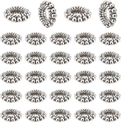 Productafbeelding van Famanu afstandskralen, bloemvorm, 8 mm – 100 stuks, grote opening, metalen kralen – geschikt voor armbanden, oorbellen en kettingen