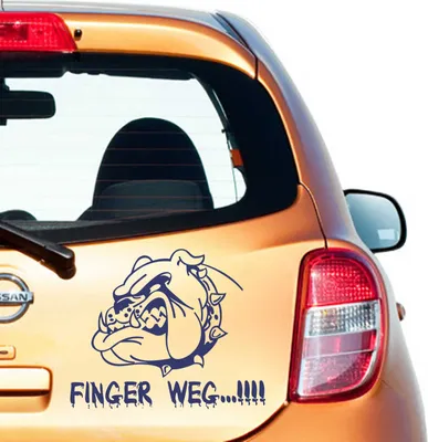 Produktbild von Aufkleber - Autoaufkleber "Finger Weg!" 30cm x 36cm königsblau - Tuning Carystyling Heckscheibe Auto