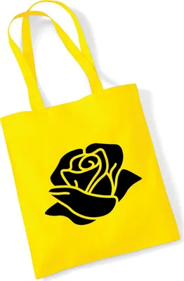 Produktbild von Huuraa Jutebeutel Rose Blüte 10 Liter Yellow Baumwolle Tasche Geschenkidee