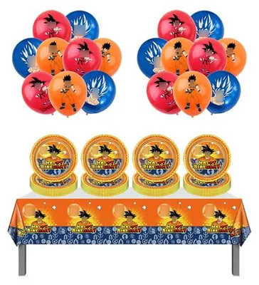 Geburtstagsdeko-Set: Tischdecke, 10 Teller, 12 Ballons