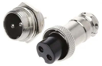 Rundsteckverbinder GX16-2, 16 mm, 2-polig, Stecker+Buchse