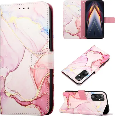 Produktbild von Tecno Pova 4 Hülle, Marmor Motiv Kunstleder Tasche Wallet Kartenfächer mit Standfunktion Klapp Schutzhülle für Tecno Pova 4 Beige