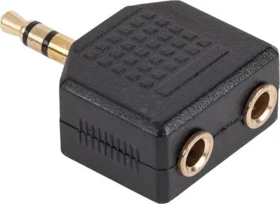 Produktbild von Audio-Adapter, 3,5-mm-Klinke Stecker auf 2x 3,5-mm Buchse, gold