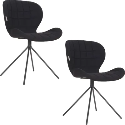 Produktbild von Zuiver OMG Esszimmerstuhl Schwarz - 2 er Set