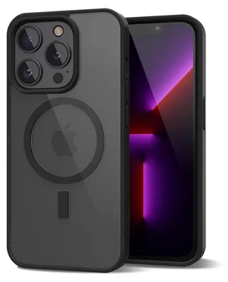 Obrázek produktu pro Magnetický kryt pro iPhone 13 Pro, kompatibilní s MagSafe, průhledné nárazuvzdorné pouzdro, ochranný zadní kryt Černá