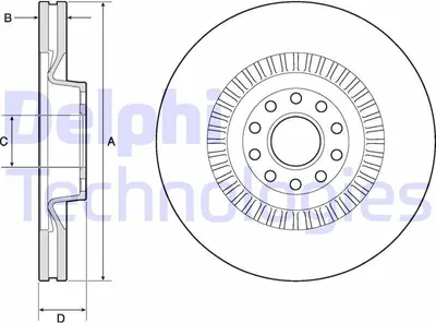 Produktbild von 2x DELPHI Bremsscheibe BG9957 für AUDI A6 Avant (4F5 C6) A6 Limousine (4F2 C6)