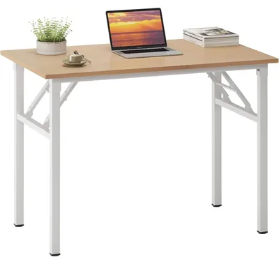 Immagine prodotto di Scrivania pieghevole, scrivania per computer, legno, finitura noce bianco, 80x40 cm