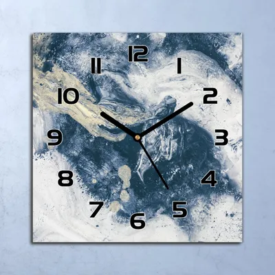 Produktbild von Wanduhr Echt-Glas-Küchenuhr Marmor Abstraktion Quarz 30x30 Deko Bilder
