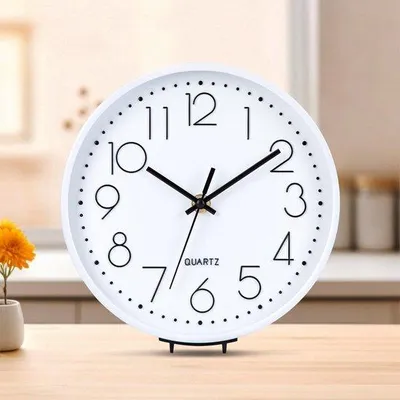 Image de Horloge murale numérique silencieuse, style moderne, 20 cm, à quartz, grande autonomie, facile à lire, pour le salon, le bureau ou l'école