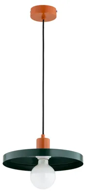 Produktbild von Hängeleuchte, flaches Design, Modell LITO, grün, 1xE27, 15W, Metall, Maße: 80x30x30cm, Schutzart IP20, Marke: Alfa