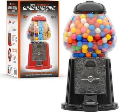 Productafbeelding van Grote Gumball Machine Retro Zoete Dispenser Opslag Spaarpot Spaarpot Munt Operated Saver H28cm (Groot Formaat 28 x 15,3 x 16,5 cm) (zwart)