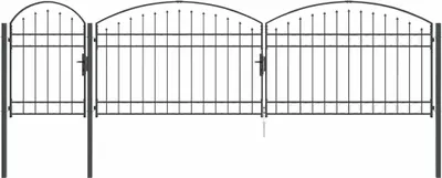 Zdjęcie produktu dla Brama ogrodowa vidaXL z łukowatą górną częścią, kolor szary Assen, 500 x 100 cm, stal