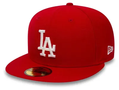 Imagen del producto de Gorra New Era 59Fifty - Modelo básico, Los Angeles Dodgers, color rojo/blanco - Talla 7 5/8