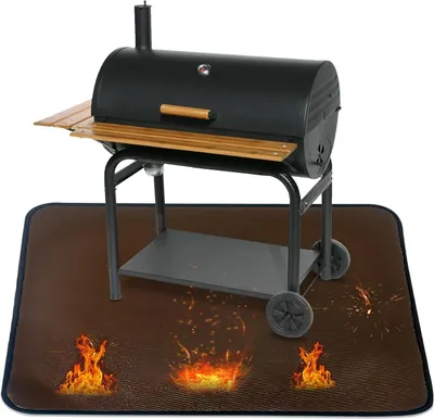 Produktbild von Grillmat - Feuerfeste Bodenunterlage für unter den Grill - 1 Stück - Braun - 165 x 99 cm