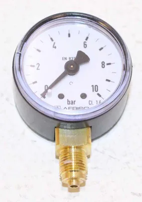 Produktbild von AFRISO Rohrfeder-Manometer radial unten Messing 0-10 bar